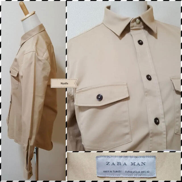 ZARA(ザラ)のZARA MAN★レギュラーカラー★ミリタリーシャツ★ストレッチ★アーミーシャツ メンズのトップス(シャツ)の商品写真