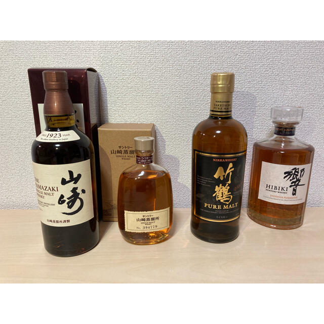 食品/飲料/酒山崎、山崎蒸留所限定品、旧ラベル竹鶴、響ジャパニーズハーモニー