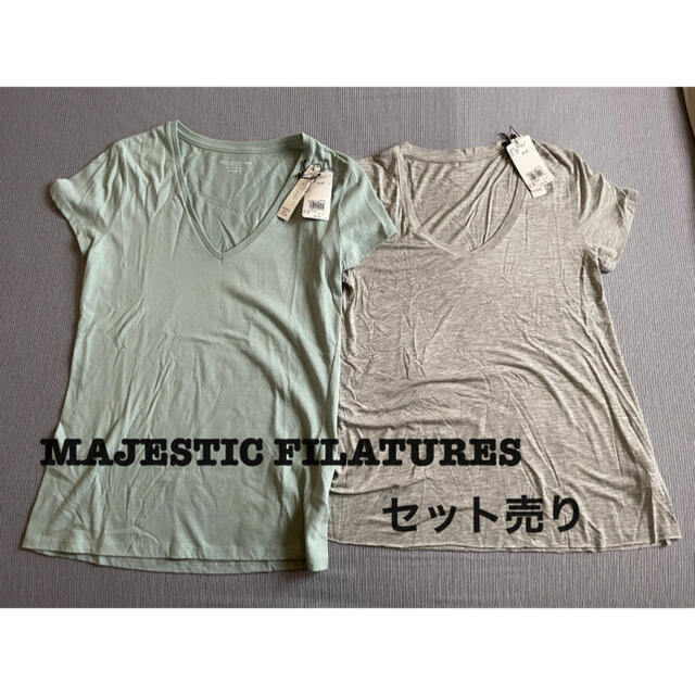 MAJESTIC LEGON(マジェスティックレゴン)の ALOOOOHA様専用★新品★MAJESTIC FILATURES 半袖 レディースのトップス(カットソー(半袖/袖なし))の商品写真