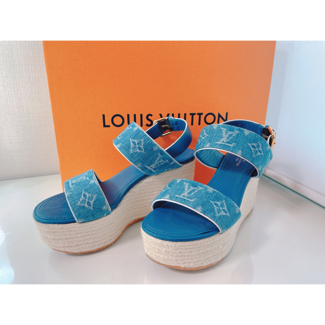 louis vuitton ルイヴィトン サンダル 37約5cmヒール