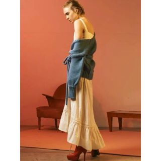 ルシェルブルー(LE CIEL BLEU)のIRENE 17AW リンクルコットンペティコートスカート 34 ブラック(ロングスカート)