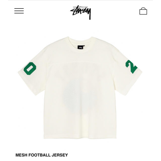 STUSSY(ステューシー)のSTUSSY MESH FOOTBALL JERSEY NATURAL Mサイズ メンズのトップス(Tシャツ/カットソー(半袖/袖なし))の商品写真