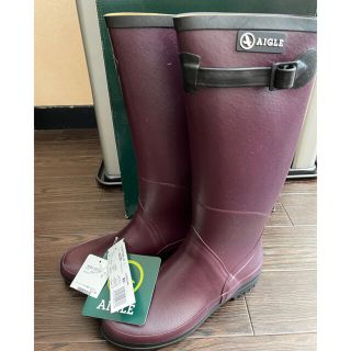 エーグル(AIGLE)のAIGLE レインブーツ36サイズ　パープル　未使用(レインブーツ/長靴)