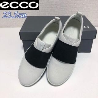 size23.5◆匿名配送☆新品◆ecco スリッポン スニーカー ホワイト(スリッポン/モカシン)