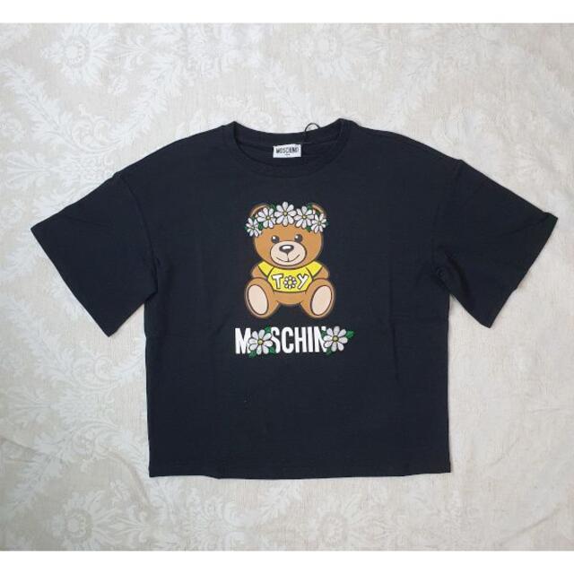【新品・未使用】MOSCHINO KIDS ロゴTOYフラワーTシャツ 黒12Y