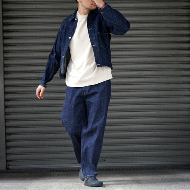 COMOLI(コモリ)の[COMOLI 17ss] コモリ デニム ベルテッドパンツ (NAVY) メンズのパンツ(デニム/ジーンズ)の商品写真