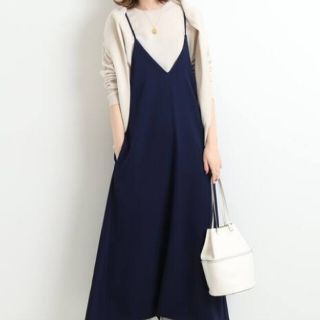 イエナ(IENA)の新品・未使用❗タグ付き◆IÉNA イエナ キャミワンピース ネイビー ロング(ロングワンピース/マキシワンピース)