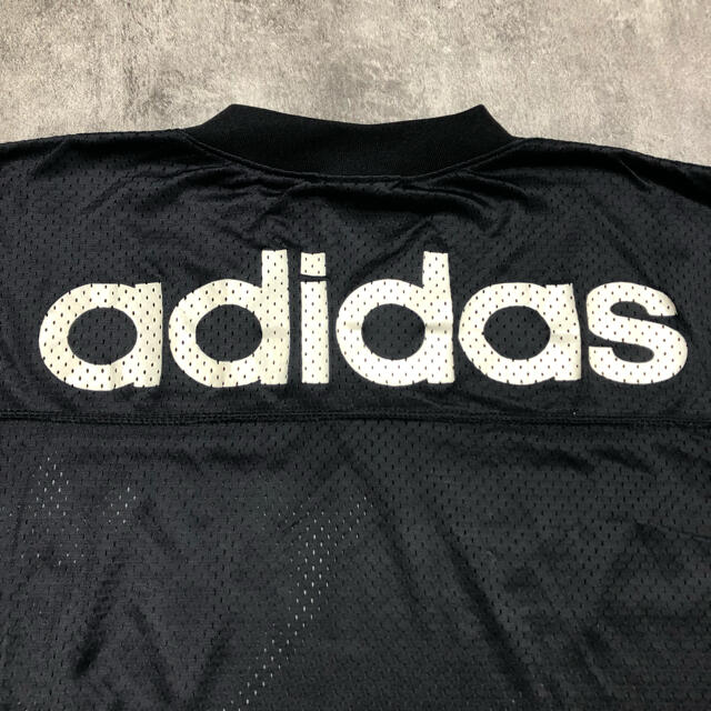 adidas(アディダス)のアディダス☆USA製ビッグロゴ・トレフォイルロゴプリントゲームシャツ 90s メンズのトップス(Tシャツ/カットソー(半袖/袖なし))の商品写真