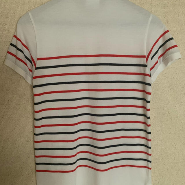 LACOSTE(ラコステ)のラコステ 半袖ポロシャツ 白赤黒ボーダー色 サイズ2(S相当) メンズのトップス(ポロシャツ)の商品写真