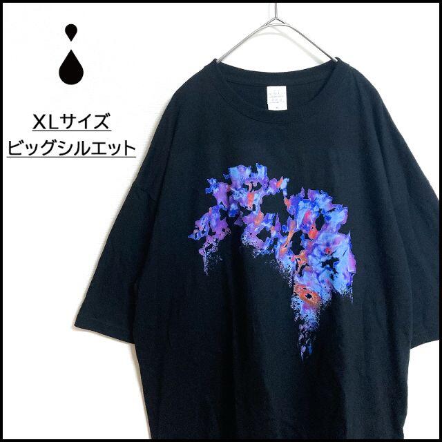 メンズ服新品グラフィック半袖TシャツXL　LL ビッグシルエット　プリント　黒