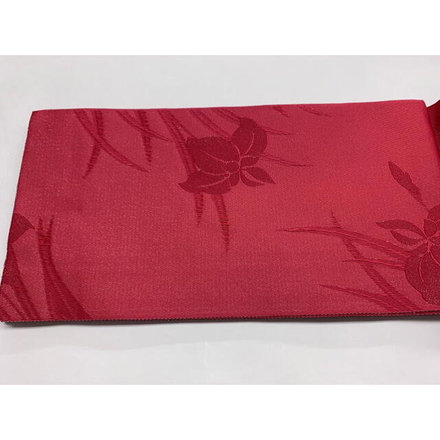 浴衣用帯(半幅帯、半巾帯、赤、花)No.303 レディースの水着/浴衣(浴衣帯)の商品写真
