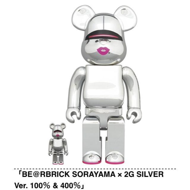 BE@RBRICK SORAYAMA × 2G SILVER Ver. 100％