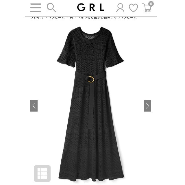 GRL(グレイル)の透かし編みサマーニット レディースのワンピース(ロングワンピース/マキシワンピース)の商品写真