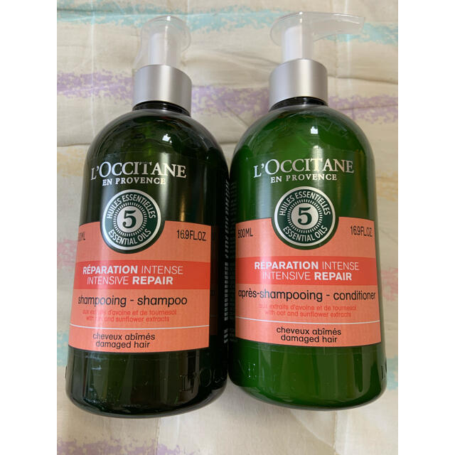 L'OCCITANE(ロクシタン)の計5個　ヘアオイル　ファイブハーブス リペアリングシャンプー コンディショナー コスメ/美容のヘアケア/スタイリング(シャンプー/コンディショナーセット)の商品写真