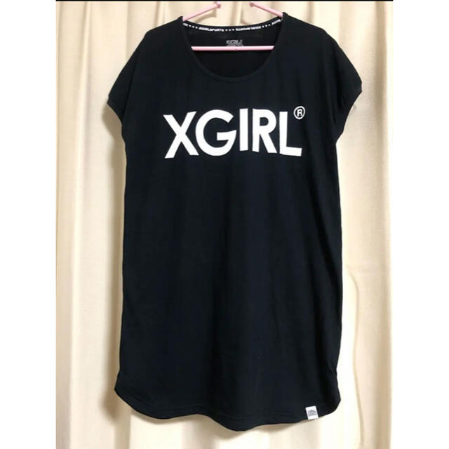 X-girl(エックスガール)のX-GIRL エックスガール ワンピース M 黒 美品 レディースのワンピース(ひざ丈ワンピース)の商品写真