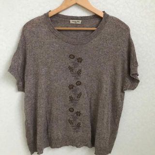 サマンサモスモス(SM2)の【SM2】花刺繍柄サマーニット(カットソー(半袖/袖なし))