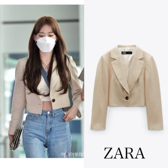 輝い ZARA クロップド丈 半袖ショート丈ジャケット ZARA クロップド丈 薄手ブルゾン ボリューム袖 春夏