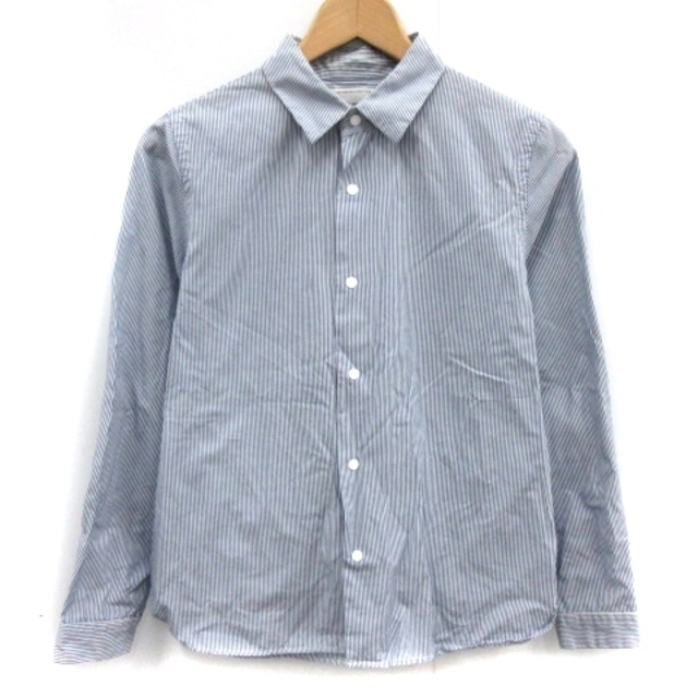 ヤエカ COMFORT SHIRT Yシャツ 長袖 ストライプ S 青 白