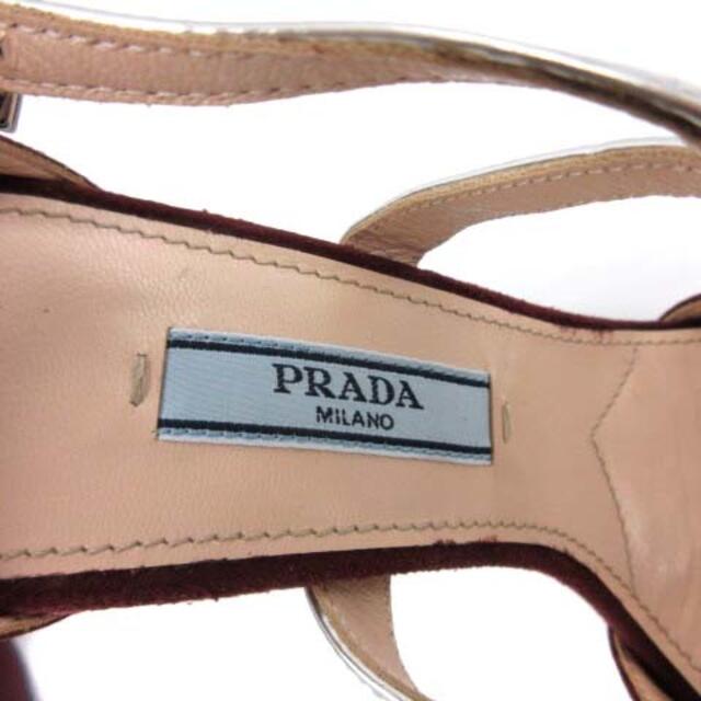 PRADA(プラダ)のプラダ パンプス ハイヒール ストラップ 34.5 21.5cm ボルドー レディースの靴/シューズ(ハイヒール/パンプス)の商品写真