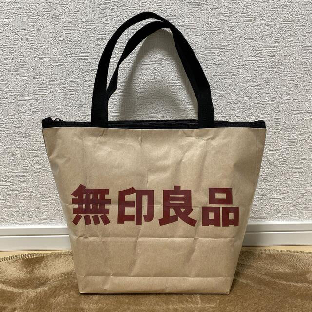 【ハンドメイド】紙袋リメイク保冷バッグ【無印】 ハンドメイドのファッション小物(バッグ)の商品写真