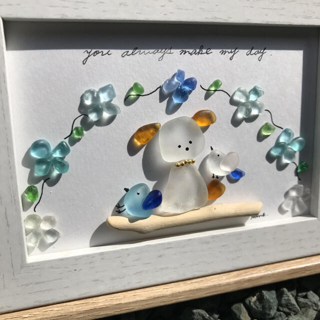 シーグラスアート『お花のアーチ✩.*˚』☆L判サイズ☆の通販 by Anne✶|ラクマ シーグラスアート『お花のアーチ✩.*˚⑦』☆ハガキサイズ☆