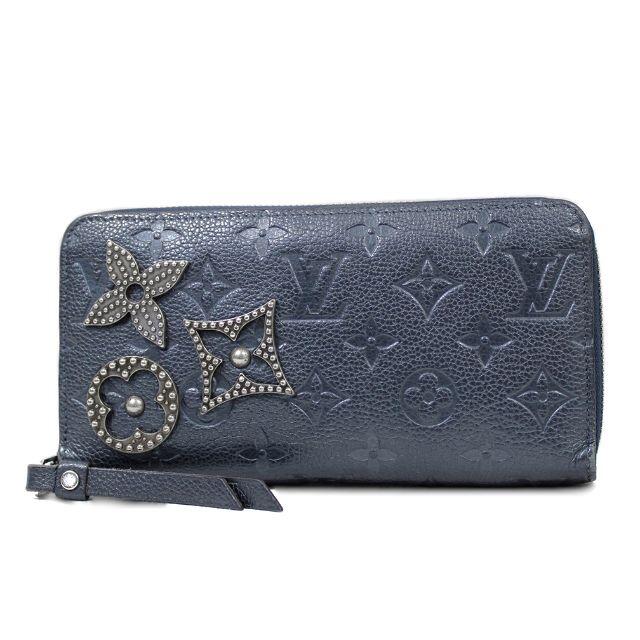 予約】 VUITTON LOUIS - J3975 ネイビーフラワー 長財布 ジッピー アン