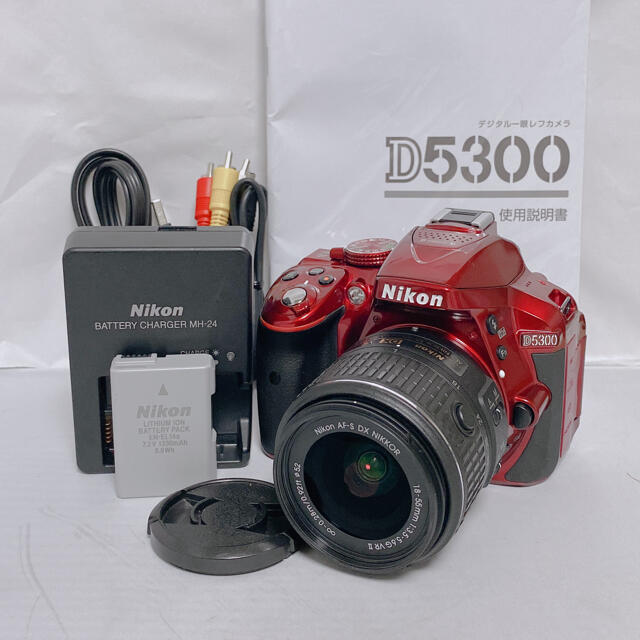 インスタ映え【女性人気RED!】Nikon D5300 18-55G VR 標準レンズキット