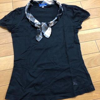 バーバリーブルーレーベル(BURBERRY BLUE LABEL)のバーバリー リボン 黒 38(カットソー(半袖/袖なし))