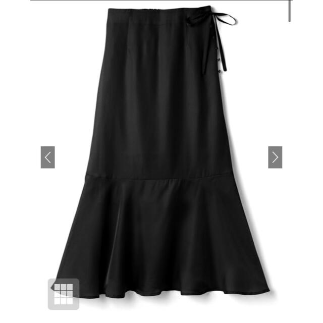 GRL(グレイル)のGRL 裾フレア切替シアースカート ブラック レディースのスカート(ロングスカート)の商品写真