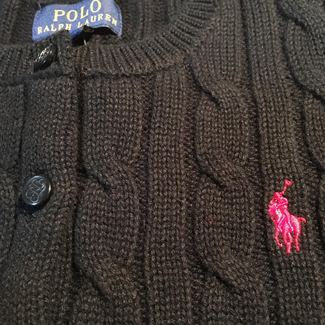 Ralph Lauren(ラルフローレン)の値下げ！新品ラルフ定価10900円120黒カーディガン キッズ/ベビー/マタニティのキッズ服女の子用(90cm~)(カーディガン)の商品写真