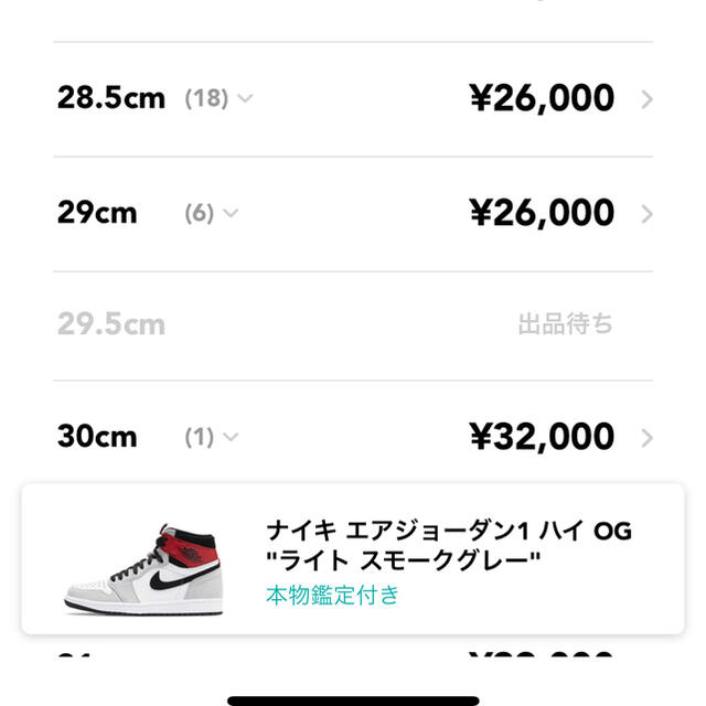 NIKE(ナイキ)のnike air jordan 1 hi retro OG smoke grey メンズの靴/シューズ(スニーカー)の商品写真