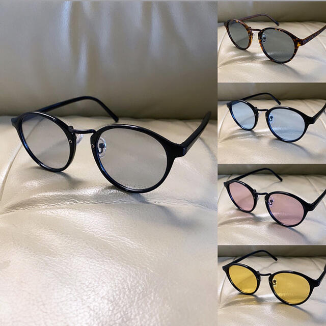 高級 ボストン ブルーレンズ カラーレンズ サングラス メンズ カラーサングラス メンズのファッション小物(サングラス/メガネ)の商品写真