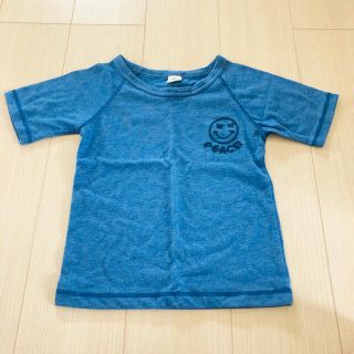 スキップランド(Skip Land)のブルー　スマイリー 刺繍　トップス　Tシャツ　130(Tシャツ/カットソー)