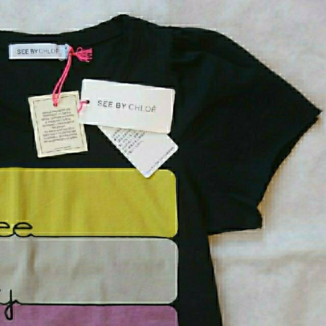 SEE BY CHLOE(シーバイクロエ)の新品、未使用 SEE BY CHLOE コットン ジャージ ロゴ Tシャツ レディースのトップス(Tシャツ(半袖/袖なし))の商品写真