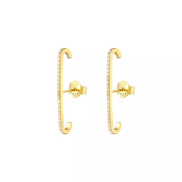straight ear cuff earrings / gold / #205 1