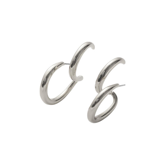 RAF SIMONS(ラフシモンズ)のdouble circle earrings / silver / #208 レディースのアクセサリー(ピアス)の商品写真