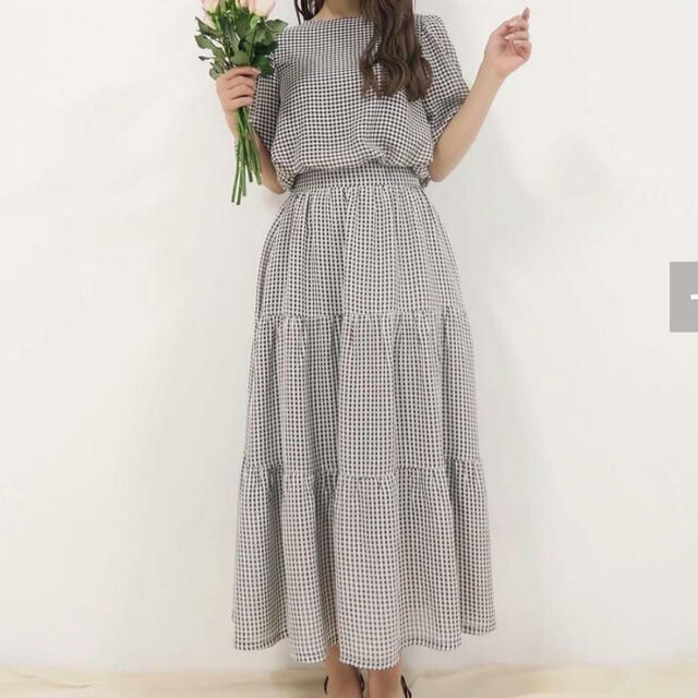 miyour's be you gingham tops、skirt セットSNIDELのmiyour