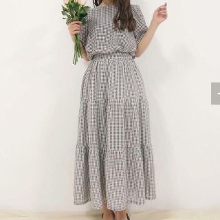 スナイデル(SNIDEL)のmiyour's be you gingham tops、skirt セット(セット/コーデ)