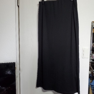 ジーユー(GU)のGU　リブタイトスカート　XL　黒(ロングスカート)