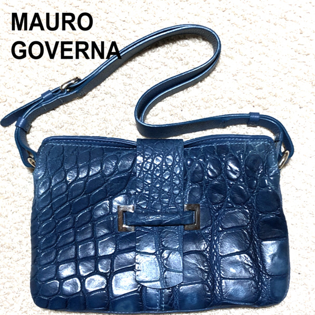 MAURO GOVERNA クロコ型押し レザー ハンドバッグ/マウロゴヴェルナの ...