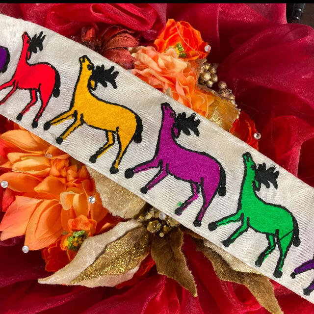 種類豊富な品揃え 動物 トナカイ 鹿 インド刺繍リボン チロリアンテープ エスニック 手芸 各種パーツ