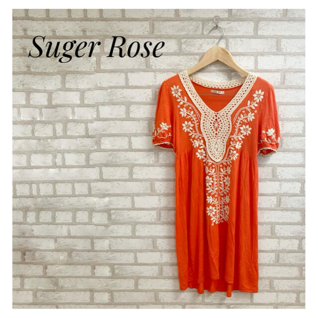 Sugar Rose(シュガーローズ)のSuger Rose レディース ワンピース FREE オレンジ レディースのワンピース(ひざ丈ワンピース)の商品写真