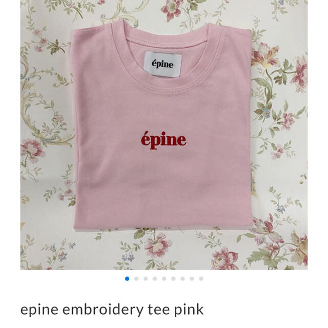 épine(エピヌ)のepine 刺繍T pink×red レディースのトップス(Tシャツ(半袖/袖なし))の商品写真