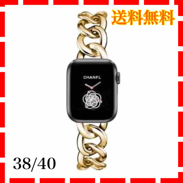 アップルウォッチ シングルチェーン ベルト バンド ゴールド 38/40mmの通販 by akuria Apple Watch シングル チェーン ベルト バンド 38~40 mm