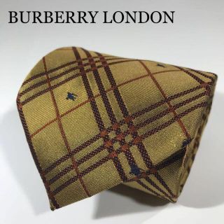 バーバリー(BURBERRY)のバーバリーロンドン イタリア製 高級シルク ネクタイ チェック ホースロゴ 刺繍(ネクタイ)