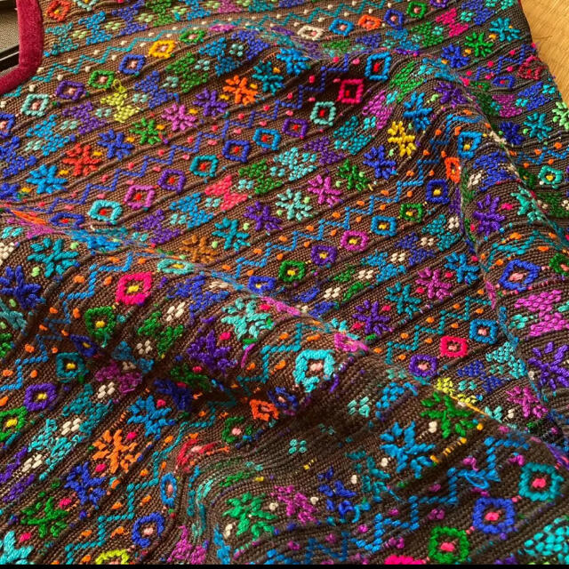 メキシコ刺繍ブラウス ウィピル エスニック Tシャツ アジアン 手織り生地 布