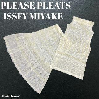 プリーツプリーズイッセイミヤケ(PLEATS PLEASE ISSEY MIYAKE)のPLEATS PLEASE ISSEY MIYAKE  レース セットアップ(ひざ丈ワンピース)