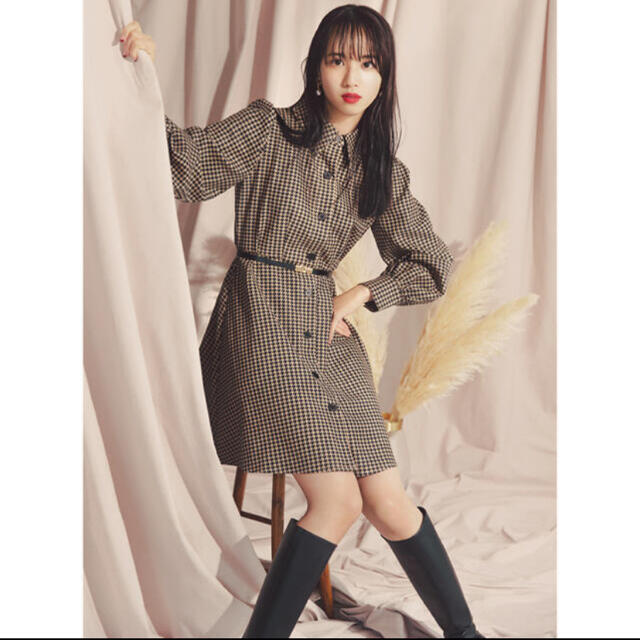 GRL - GRL 千鳥格子シャツワンピース Sサイズの通販 by ☆'s GRL - GRL 千鳥格子シャツワンピース Sサイズの通販 by ☆'s