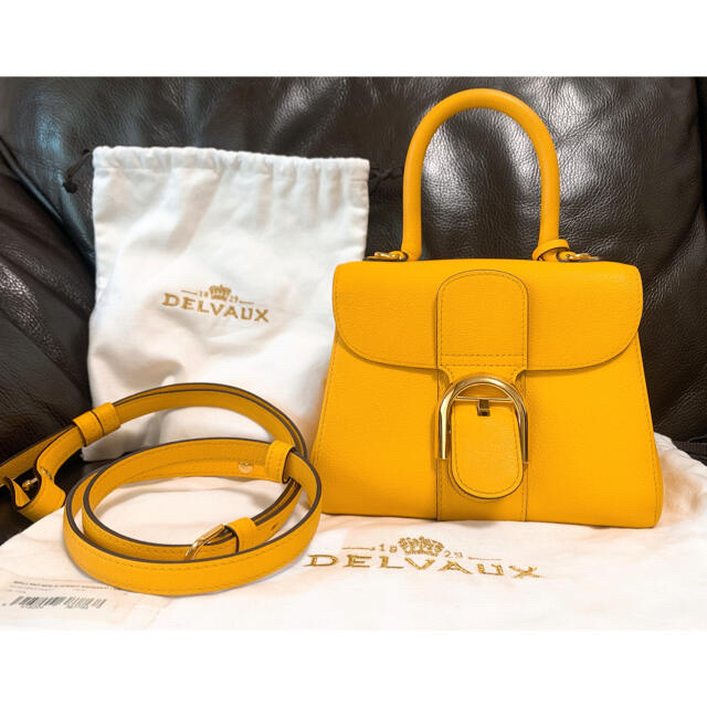 DELVAUX】デルヴォー brillant mini バッグ calf 黄色 最高 57.0%OFF