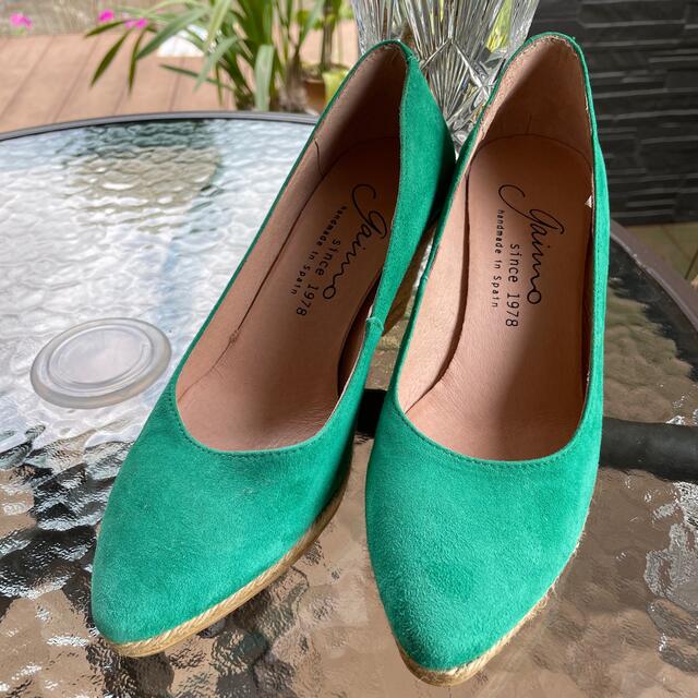 gaimo(ガイモ)のガイモ　gaimo パンプス　ミュール　緑　グリーン　サンダル レディースの靴/シューズ(ハイヒール/パンプス)の商品写真